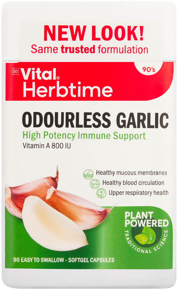 Vital Herbtime Odourless Garlic Immune Support Softgel Capsules 90pk