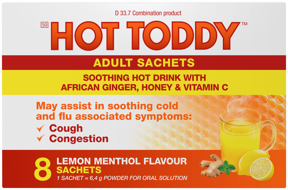 HOT Toddy Lemon Menthol Flavour Cold & Flu Relief 8pk