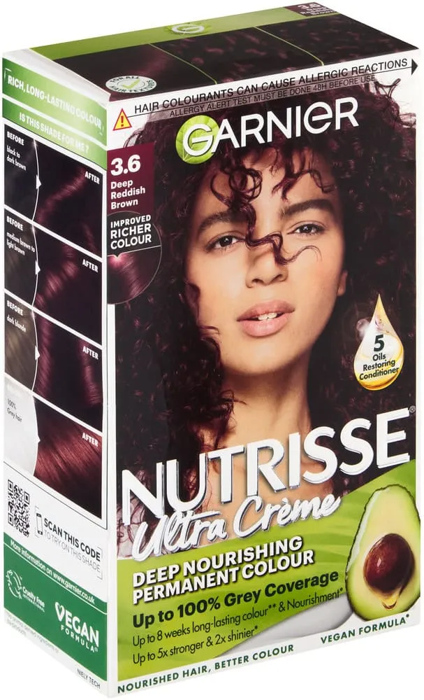Garnier Nutrisse Ultra Crème Darkest Auburn Brown Permanent Hair Colour 1s