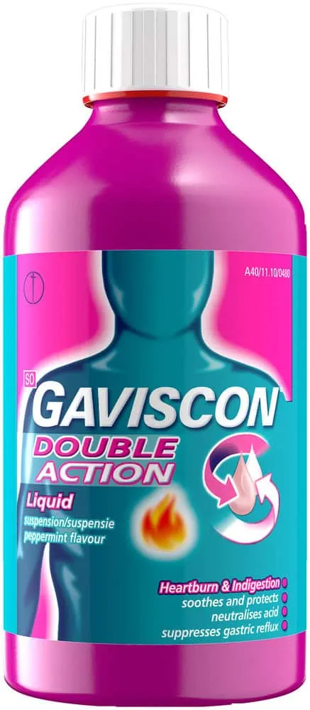Gaviscon Double Action Peppermint Flavour Liquid Suspension 600ml
