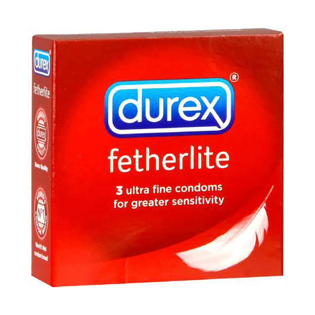 Front of Durex Fetherlite Condoms 3's pack