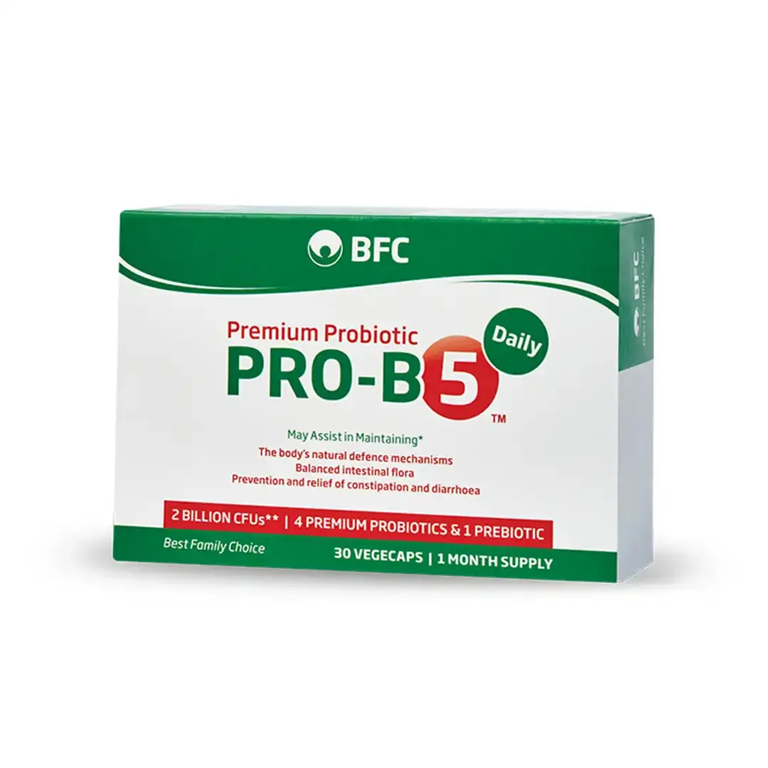 Front of BFC Pro-B5 Premium Probiotic 30 Vegecaps box
