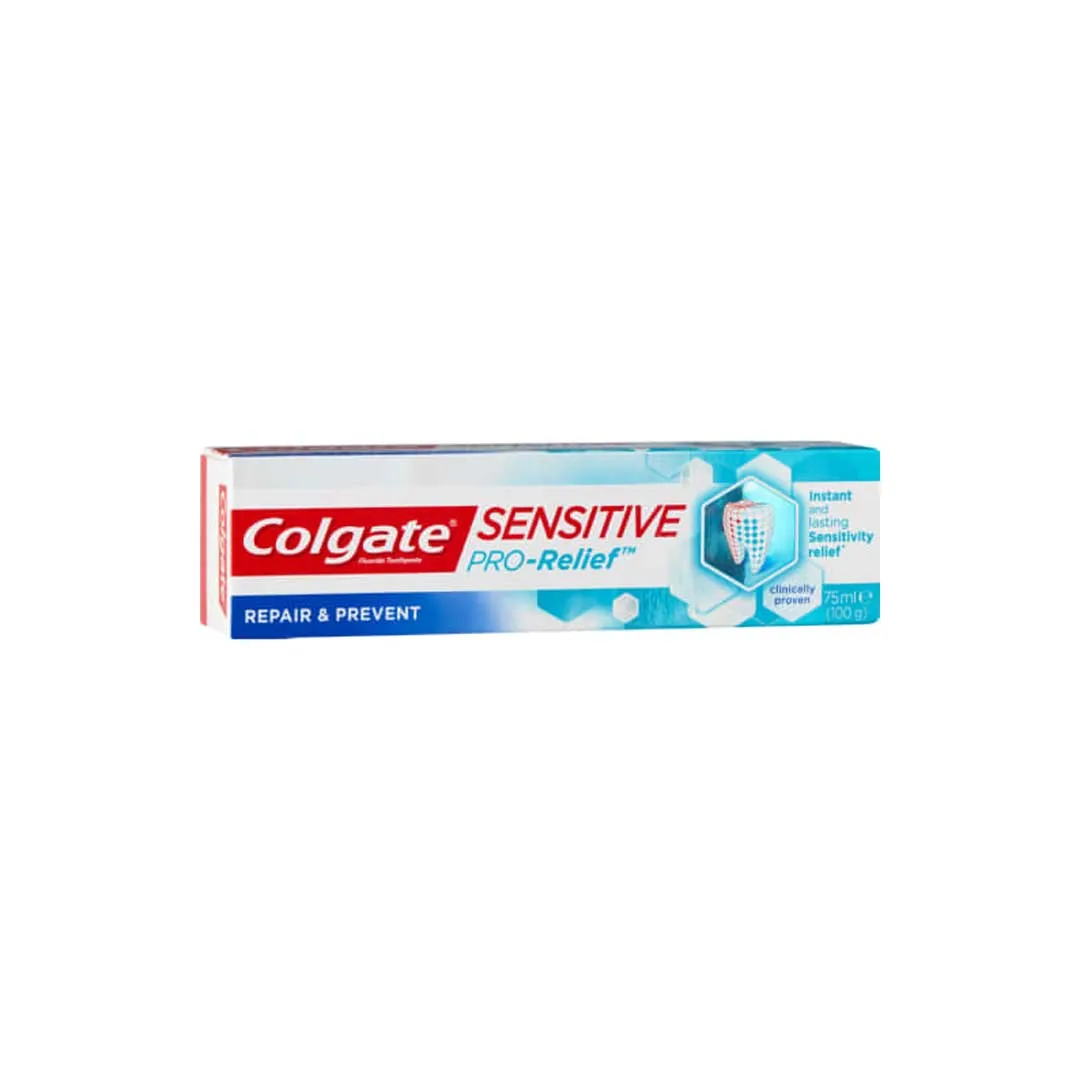 Front of Colgate Sensitive Pro-Relief Repair & Prevent toothpaste, 75ml carton