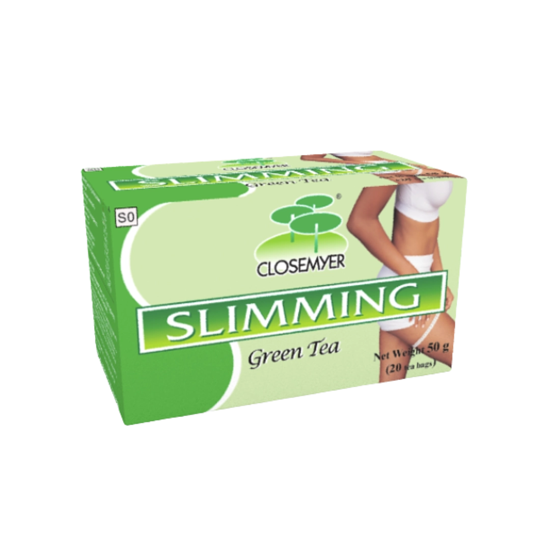 Front of Closemyer Slimming Green Tea box, 20 tea bags