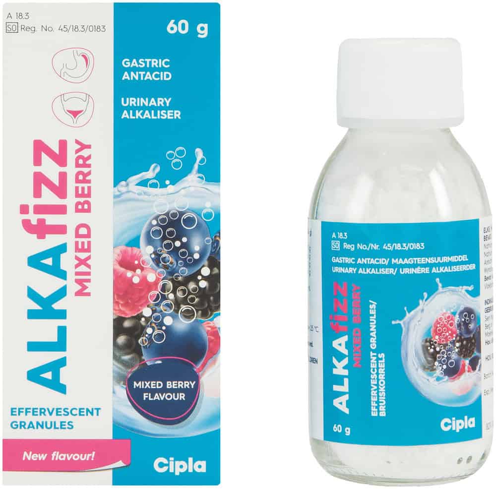 Alka Fizz Mixed Berry Flavour Gastric Antacid Effervescent Granules 60g