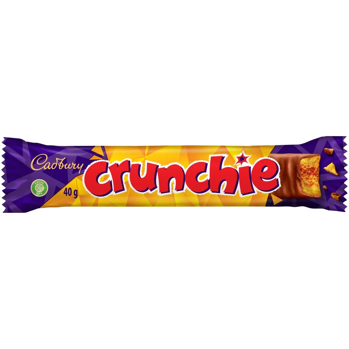 Front of Cadbury Crunchie 40 g chocolate bar