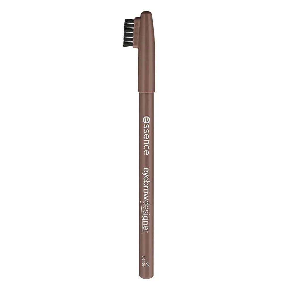 Front of Essence Eyebrow Designer 04 Blonde pencil with brush end, upright