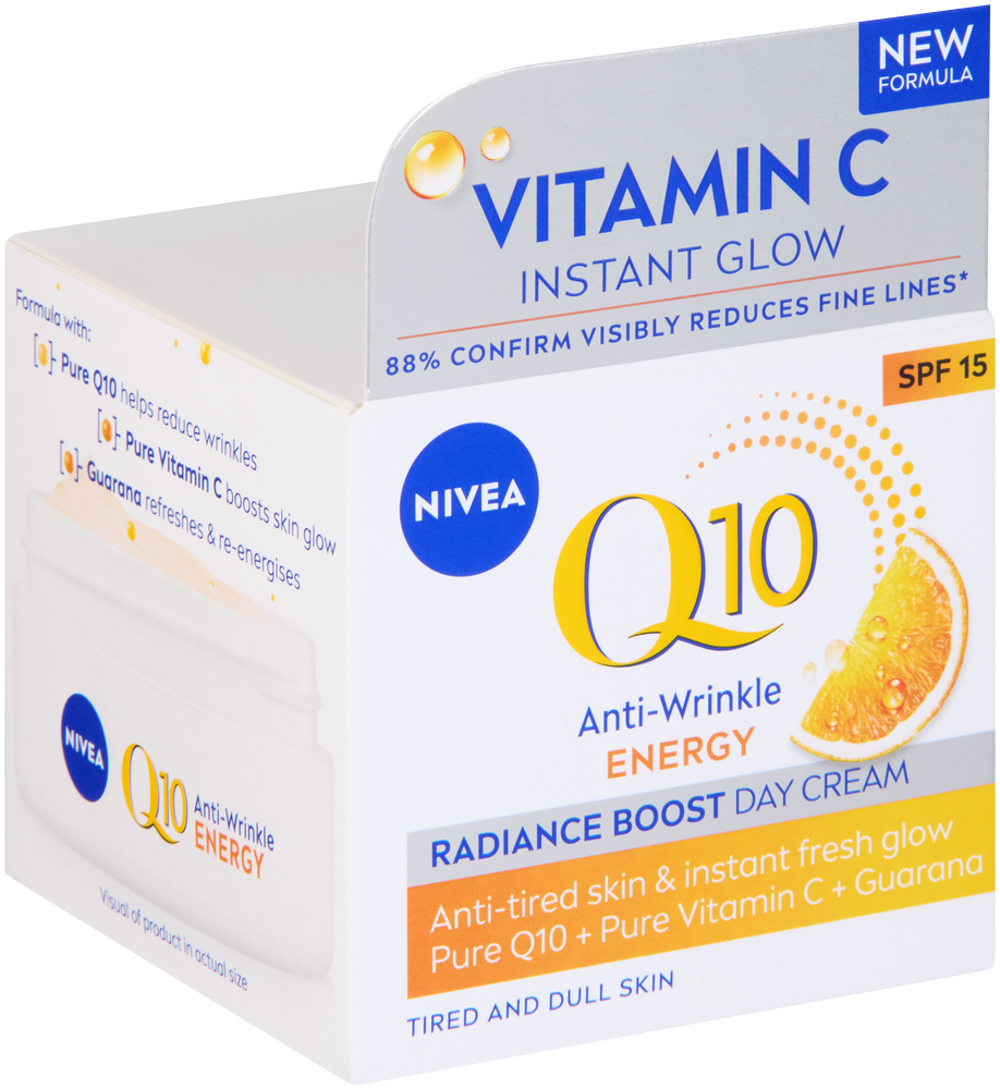 Nivea Q10 SPF 15 Anti-Wrinkle Energy Radiance Boost Day Cream 50ml