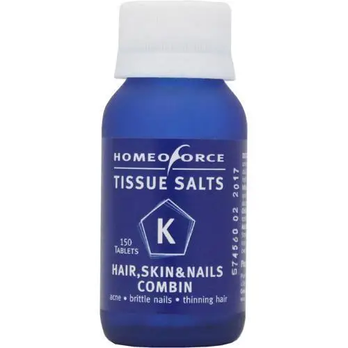Front of Homeoforce Combin K Tissue Salts Hair, Skin & Nails 150 tablets bottle