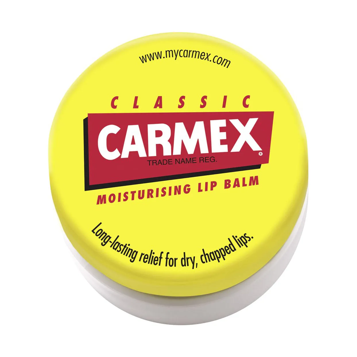 Front/top of Carmex Classic Moisturising Lip Balm Jar 7g