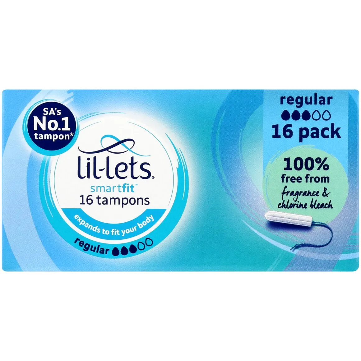Front of Lil-lets SmartFit Regular Tampons 16 pack