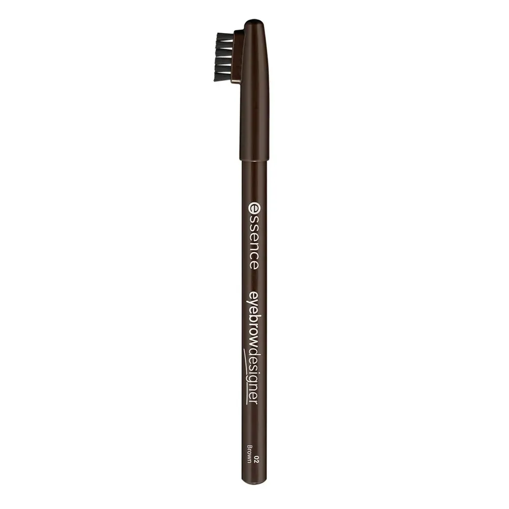 Front of Essence Eyebrow Designer 02 Brown pencil with brush end
