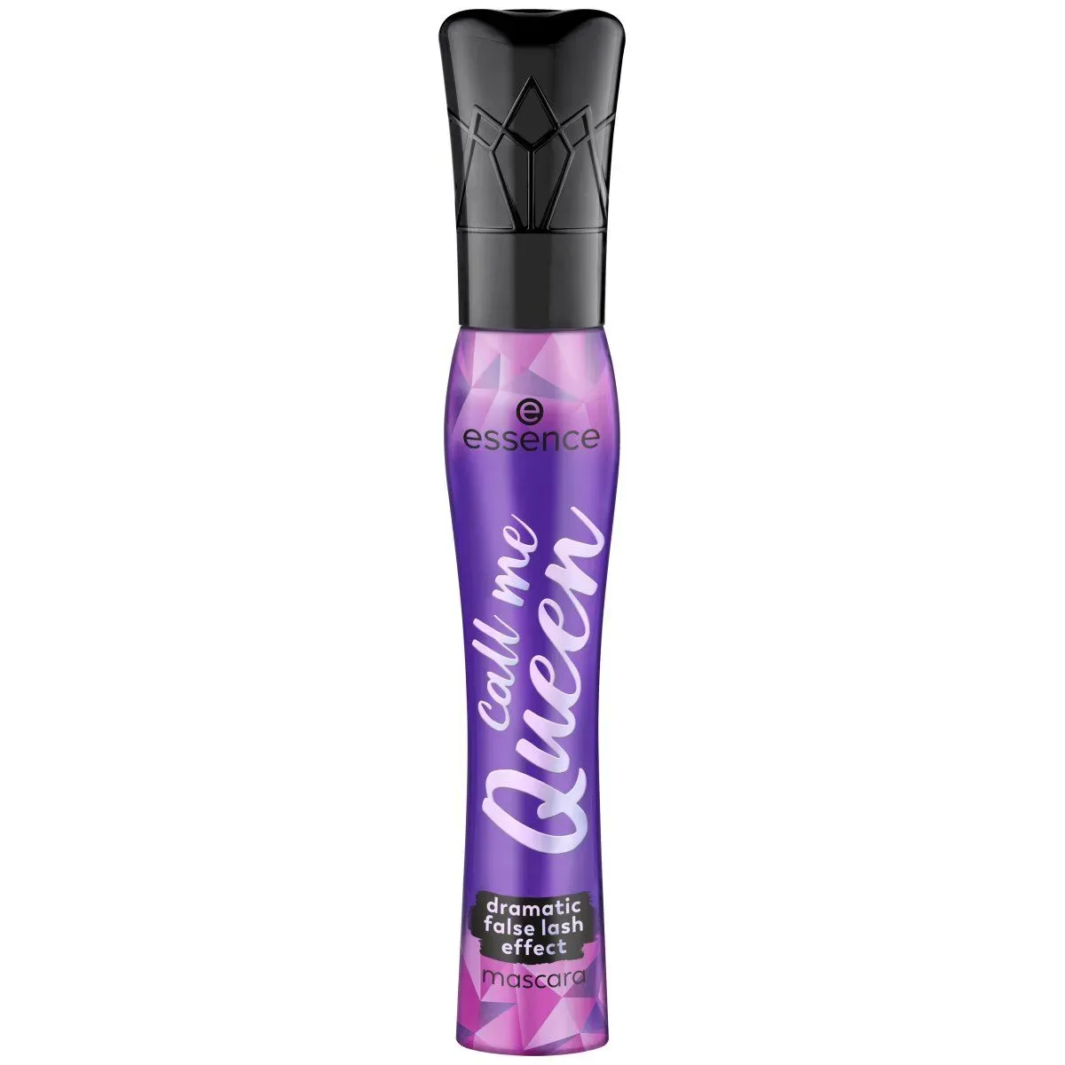 Front of Essence Call Me Queen False Lash Mascara tube on white background