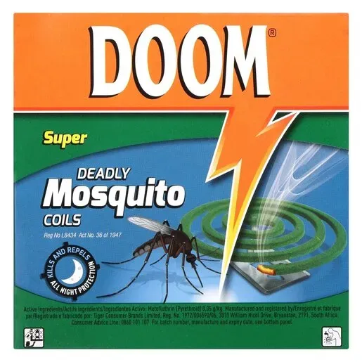 Front of Doom Deadly Mosquito Coils 10's box, Super variant