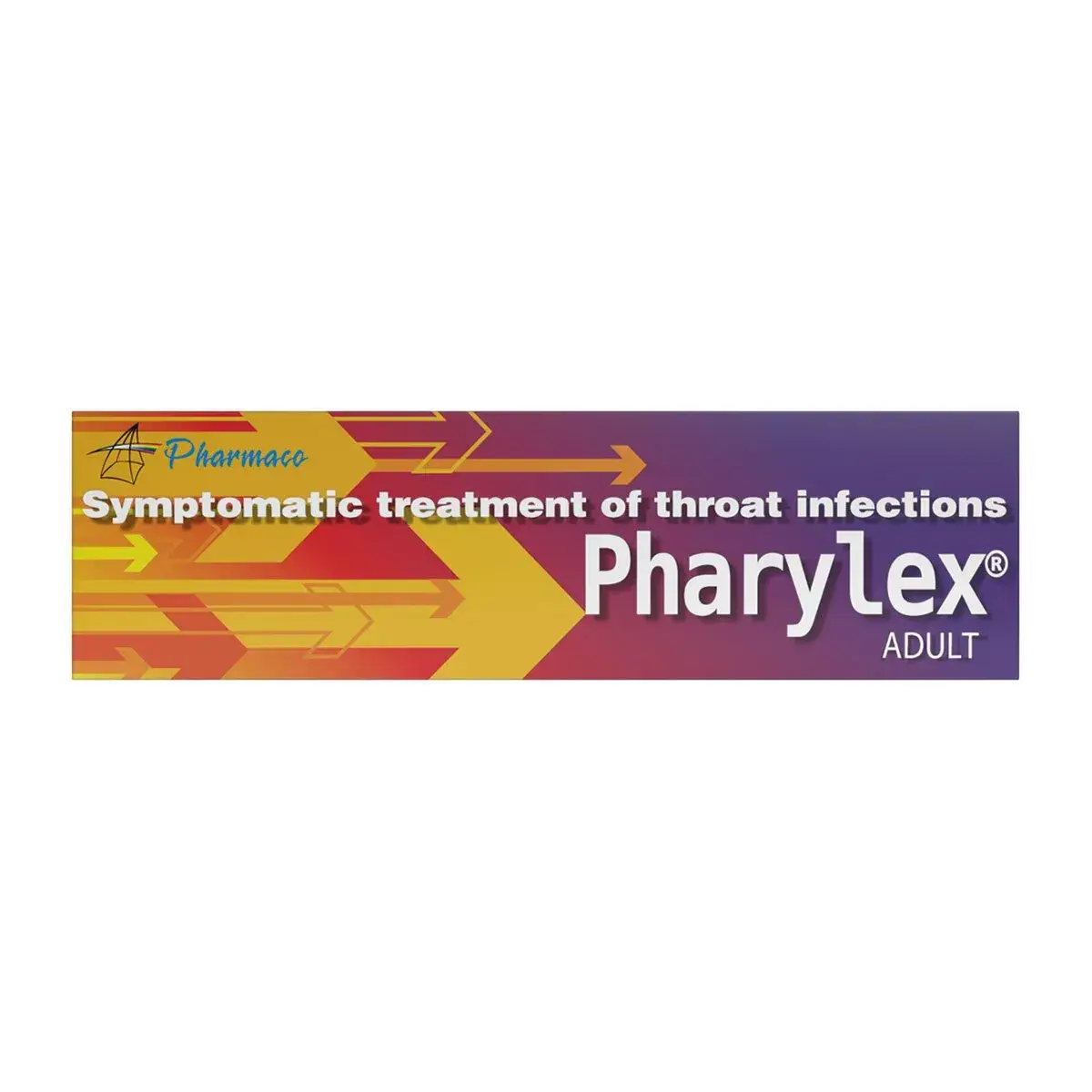 Front of Pharylex Adult throat infection treatment box, 30 ml