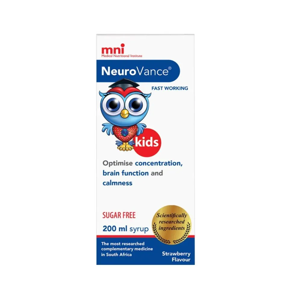 Front of NeuroVance Kids Fast Working Syrup 200 ml, Strawberry Flavour