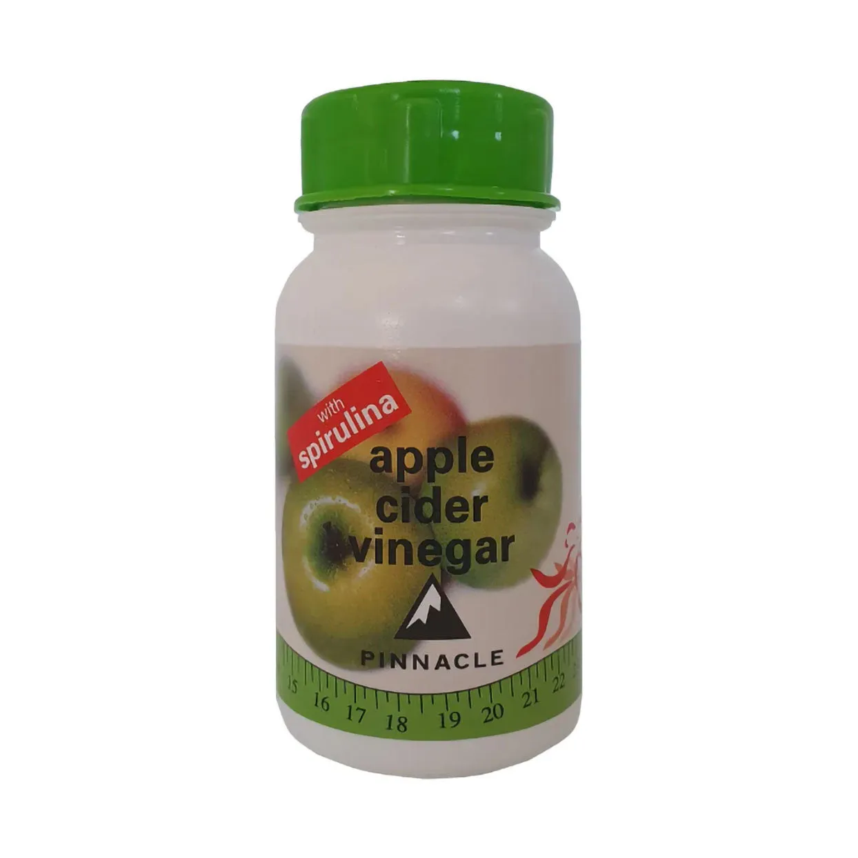 Front of Pinnacle Apple Cider Vinegar with Spirulina Capsules bottle, 60 capsules