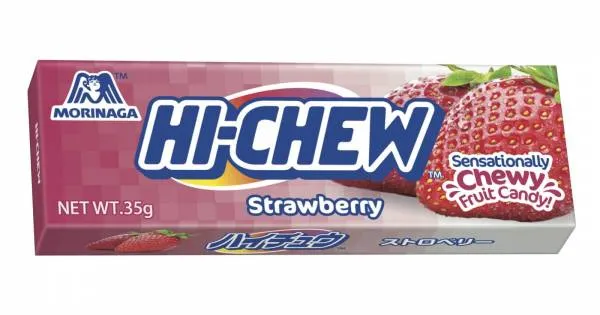 Front of Hi-Chew Strawberry 35g (7 piece) candy pack