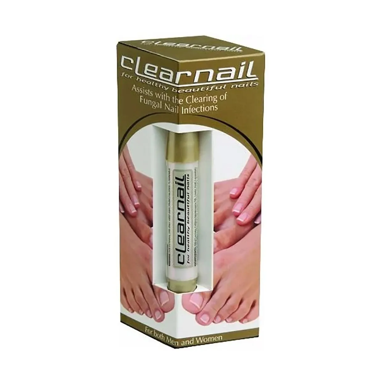 Front of Clearnail Fungus Pen 4ml box showing the pen through window display