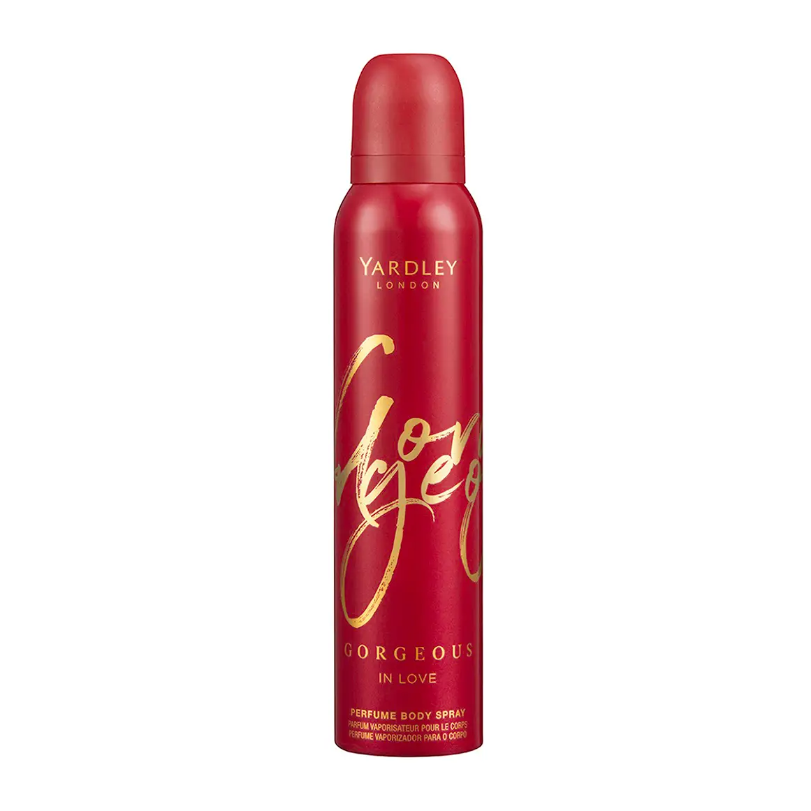 Front of Yardley Gorgeous In Love Perfume Body Spray 150 ml can