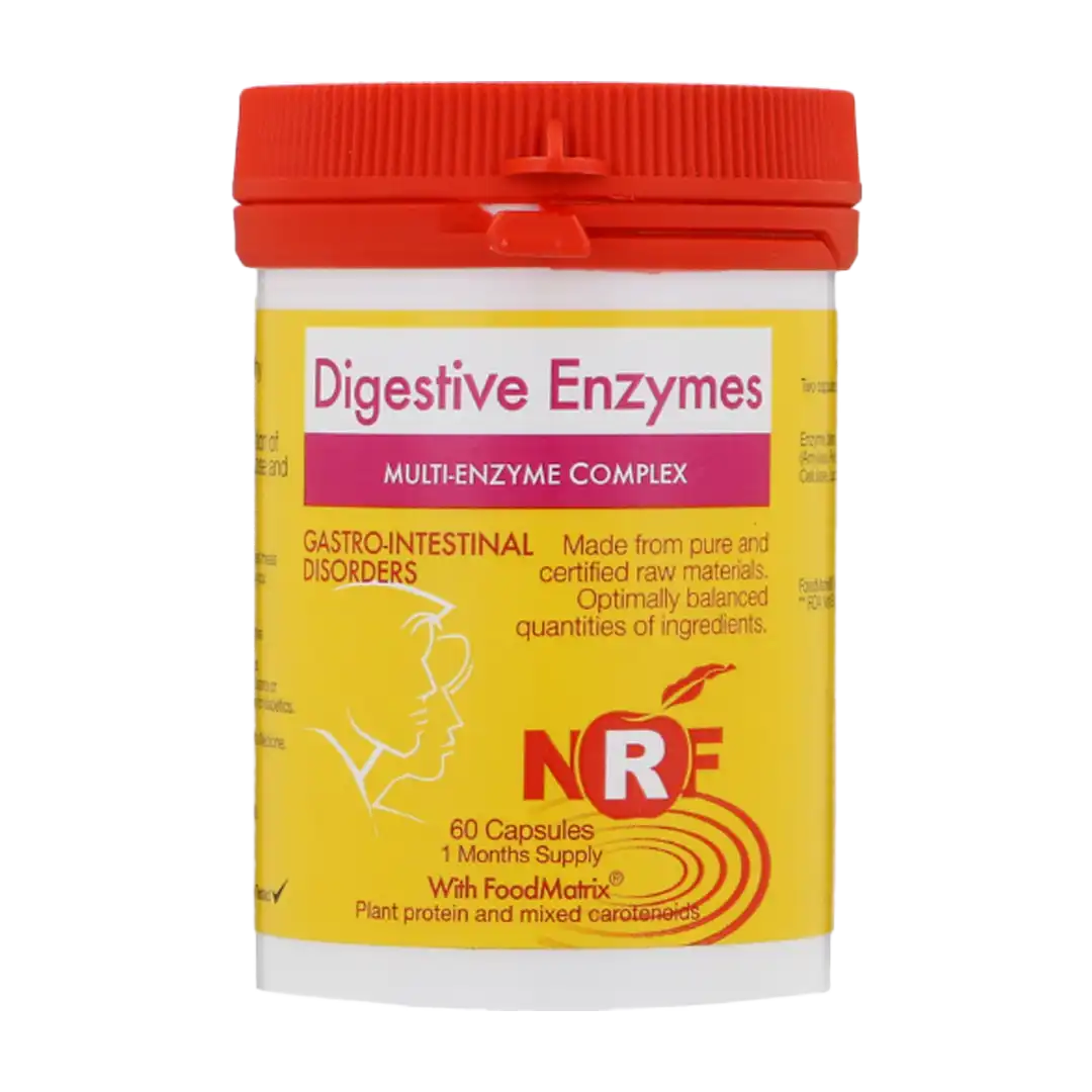 Front of NRF Digestive Enzymes Multi-Enzyme Complex 60 capsules bottle