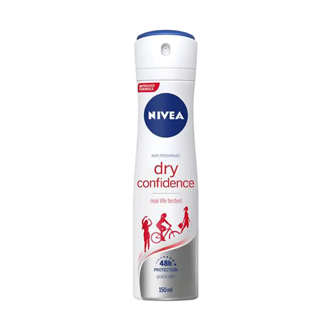 Front of NIVEA Dry Confidence Anti-Perspirant Deodorant Spray, 150ml