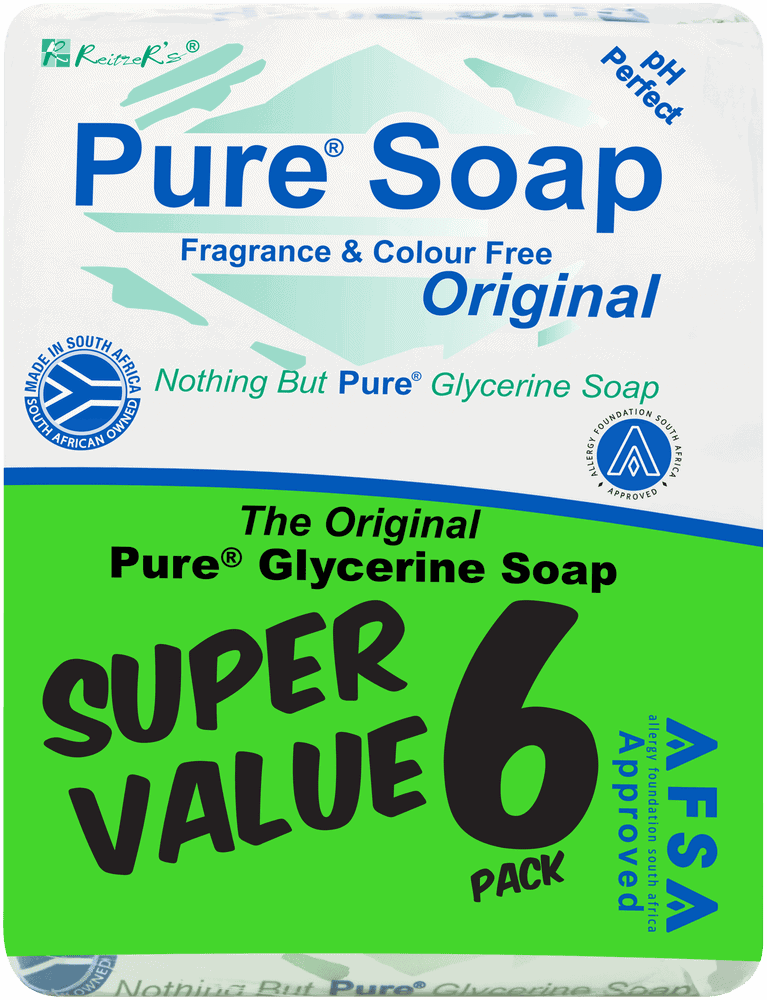 Pure Original Glycerine Soap Bar 6 x 150g