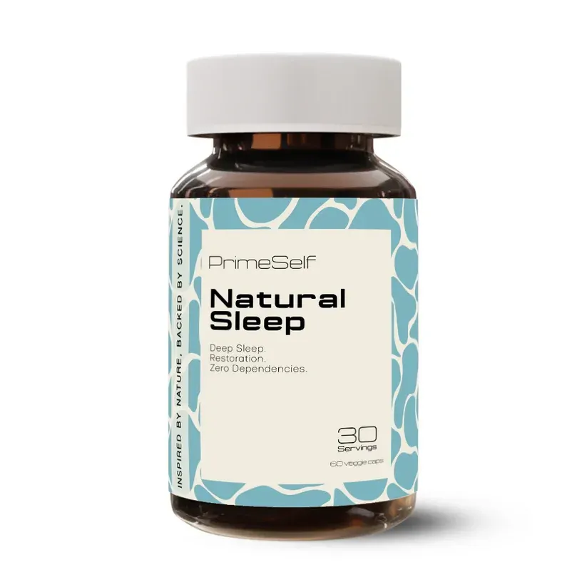 Front of PrimeSelf Natural Sleep 60 capsules bottle