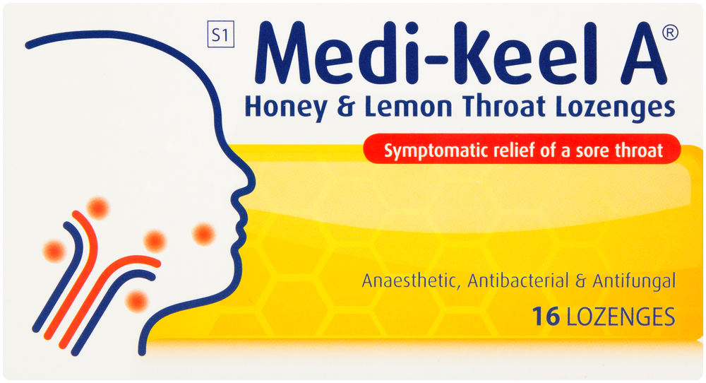 Medi-keel A Honey & Lemon Throat Lozenges 16pk