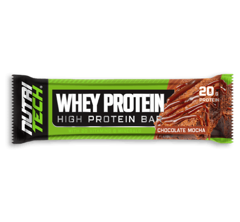 Front of Nutritech Whey Protein Bar Chocolate Mocha 68g