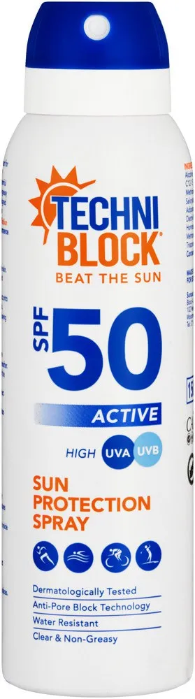 Techniblock SPF 50 Active Performance Sun Protection Spray 150ml