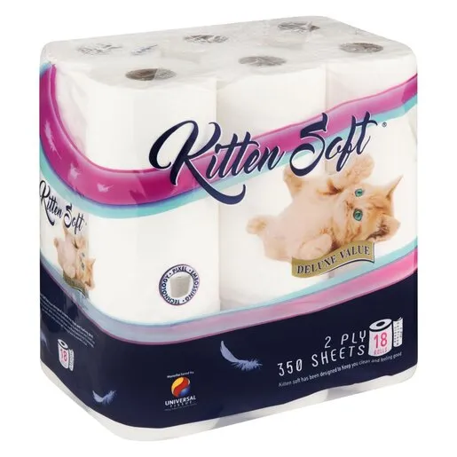 KITTEN SOFT 2PLY 350 SHEETS 18 PACK TOILET PAPER - IN-STORE SPECIAL R99.99