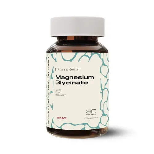 Front of PrimeSelf Magnesium Glycinate 60 Capsules bottle