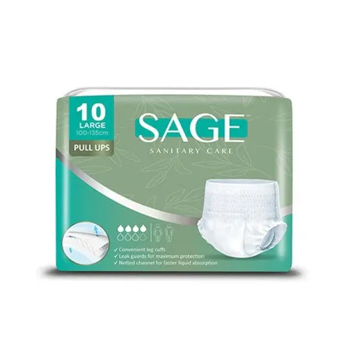 ADULT DIAPER PANTS SAGE LARGE 10