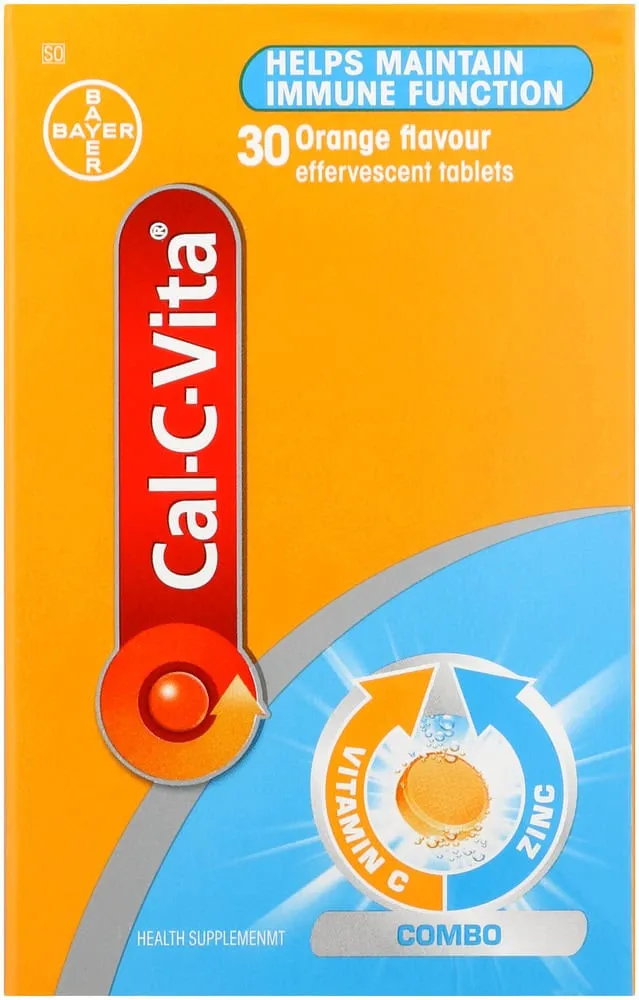 Cal-c-vita Combo Orange Flavour Immune Function Effervescent Tablets 30pk