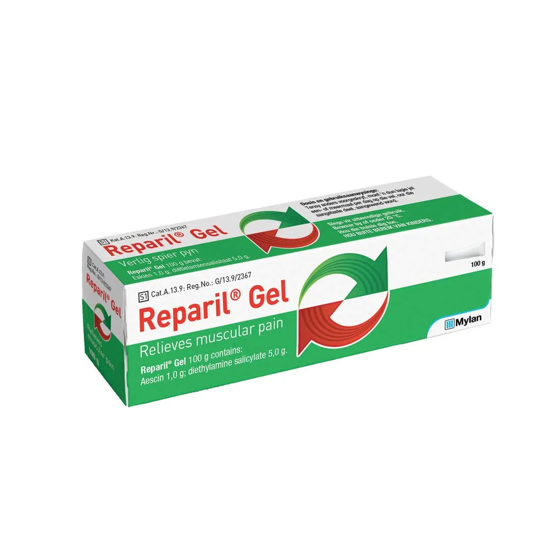 Front of Reparil Gel 100g carton