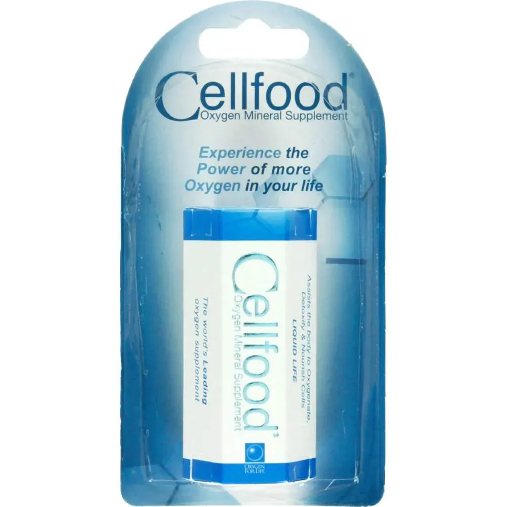 Front of Cellfood Oxygen Mineral Supplement 29 ml blister pack