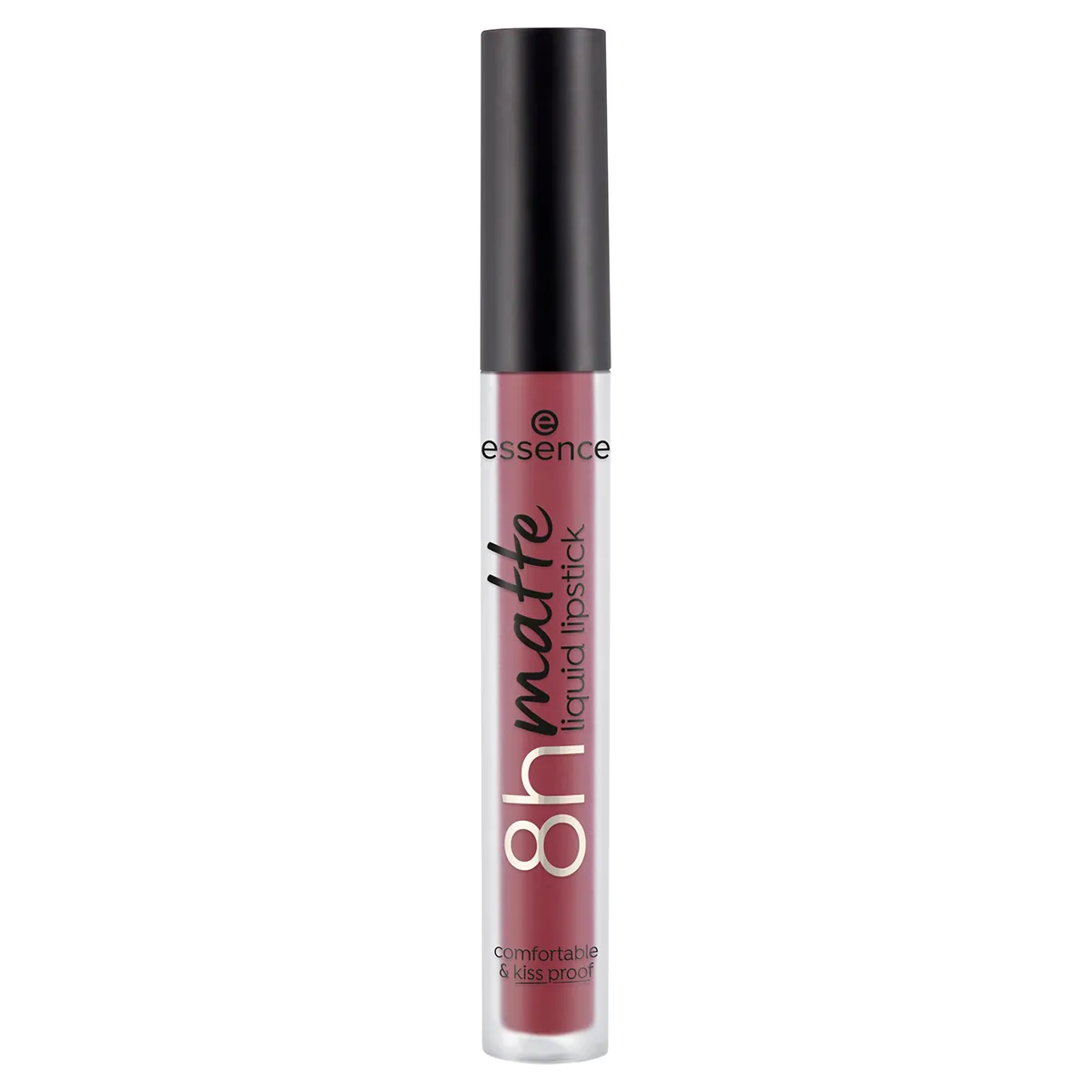 Front of Essence 8h Matte Liquid Lipstick tube, shade 08 Dark Be
