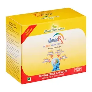 Front of MemorX Herbal Care Africa 30 Vegetable Capsules box