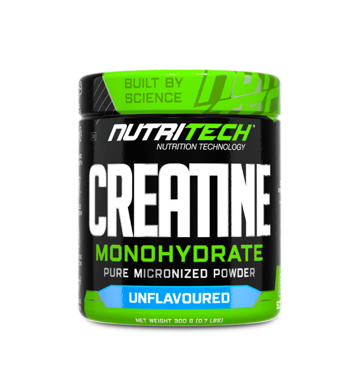 Front of Nutritech Creatine Monohydrate Unflavoured 300g tub