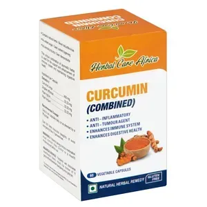 Front of HerbalCare Africa Curcumin Combined 60 vegetable capsules box