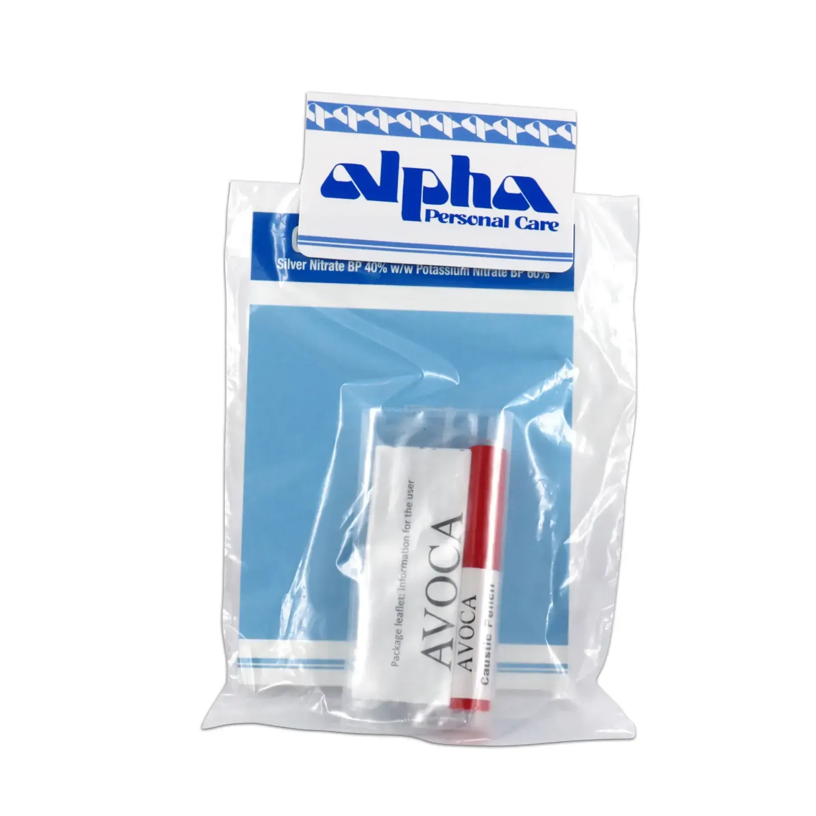 Front of AVOCA Caustic Pencil pack by Alpha Personal Care