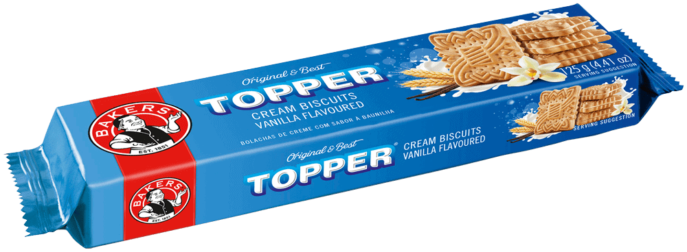 Bakers Topper Vanilla Flavoured Cream Biscuits 125g