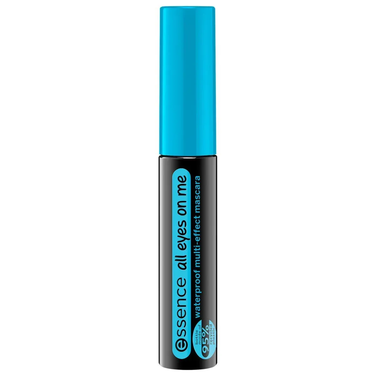 Front of Essence All Eyes On Me Waterproof Multi-Effect Mascara tube, closed