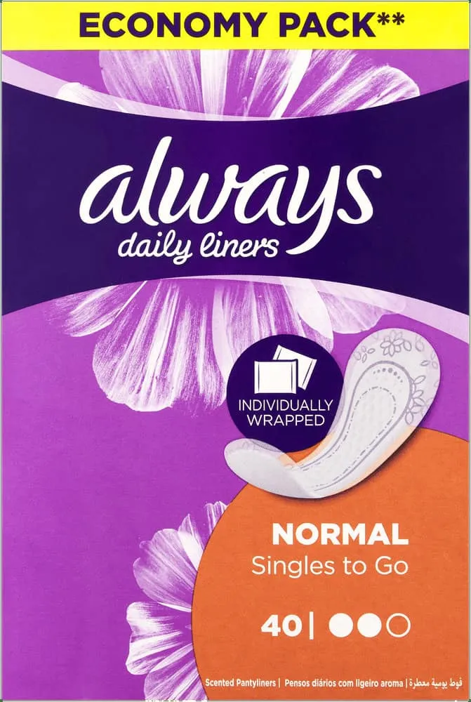 Always Daily Liners Normal Scented Pantyliners 40pk