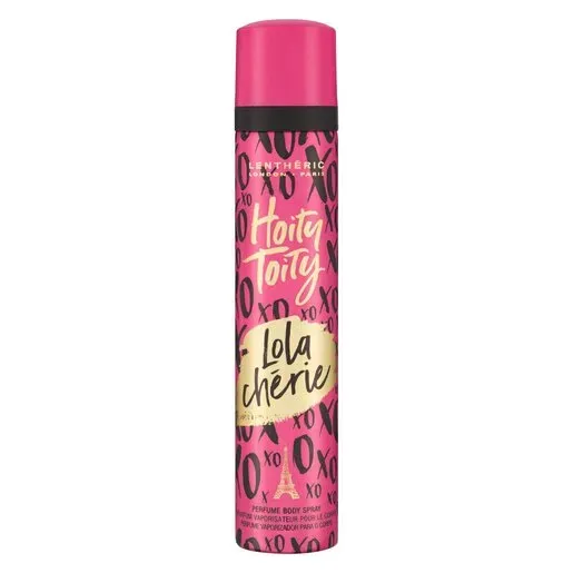 Front of Lenthéric Hoity Toity Lola Chérie Perfume Body Spray 90ml on white background