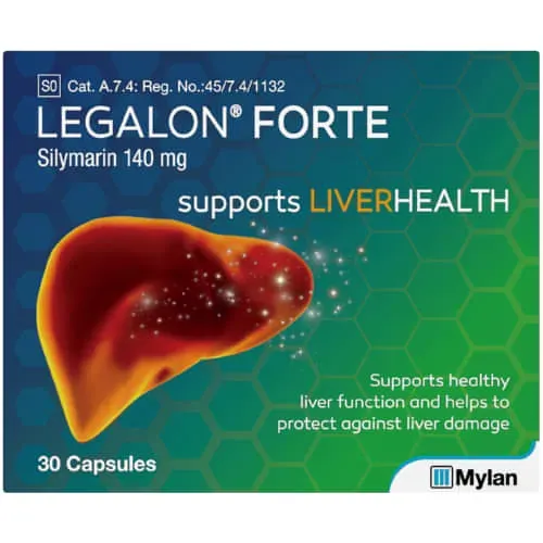 Front of Legalon Forte Silymarin 140 mg 30 Capsules box