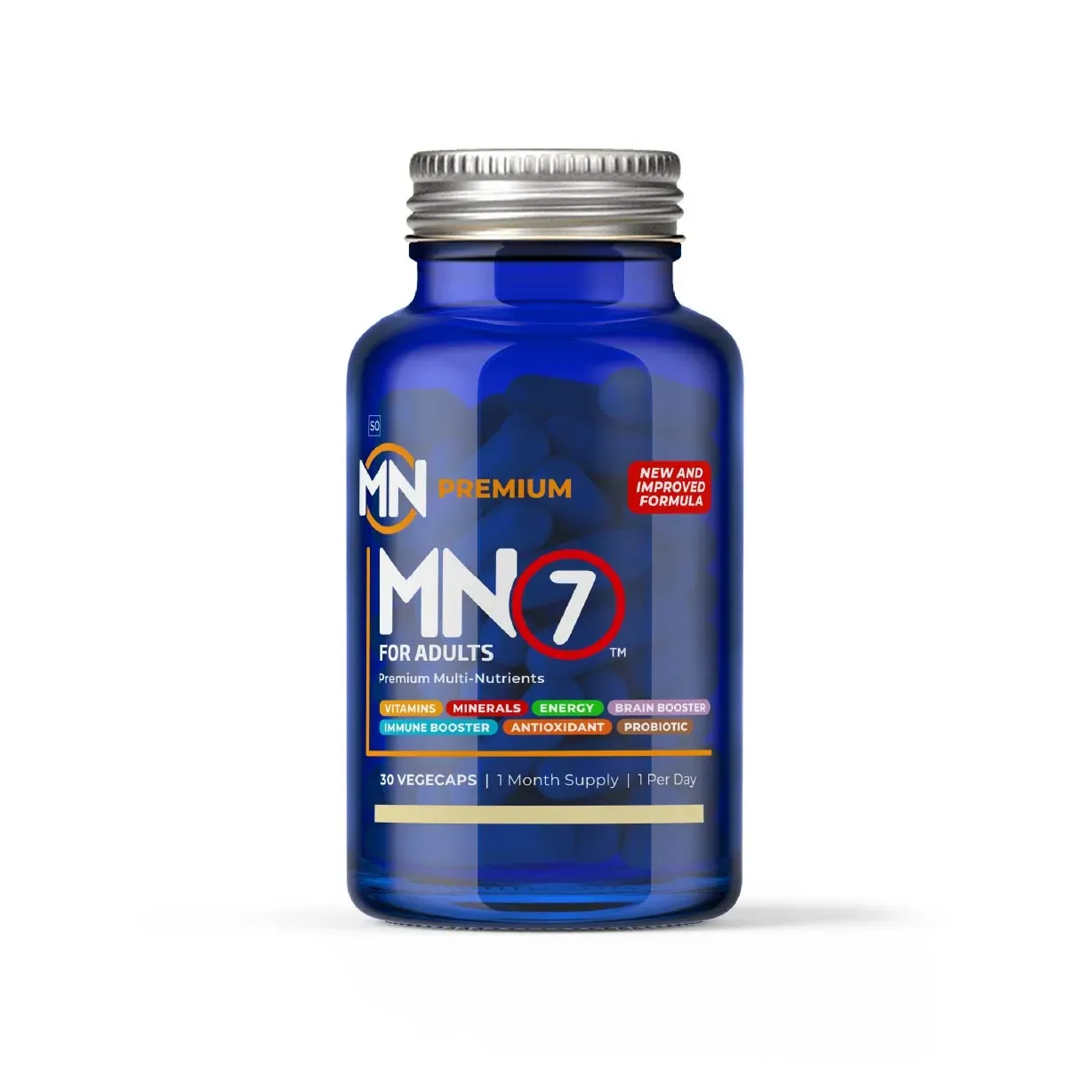 Front of BFC Pharma MN-7 For Adults Vegecaps 30 capsules bottle