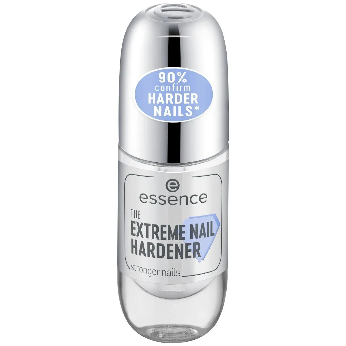 Front of Essence The Extreme Nail Hardener bottle, clear studio shot