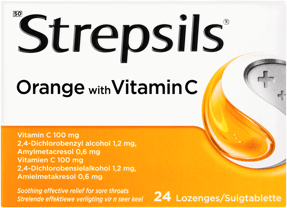 Strepsils Orange with Vitamin C Lozenges 24pk 24pk